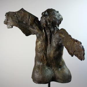 Ange blessé 6: grès oxydation à froid H38x35x28 cm 