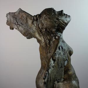 Ange blessé 6: grès oxydation à froid H38x35x28 cm 